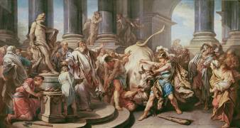 Theseus conquering the bull at Marathon (Charles André van Loo) - Muzeo.com