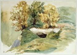 Trois arbres au bord d'une colline (Eugène Delacroix) - Muzeo.com