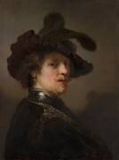 Tronie d'un homme avec un béret à plumes (Rembrandt) - Muzeo.com