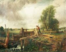 Un Bateau traversant une écluse (John Constable) - Muzeo.com