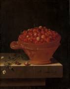 Un bol de fraises sur un socle de pierre (Adriaen Coorte) - Muzeo.com