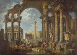 Un capriccio de ruines romaines avec le Panthéon (Giovanni Paolo Pannini) - Muzeo.com