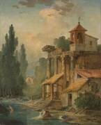 Un caprice avec un Ermitage (Hubert Robert) - Muzeo.com