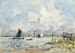 Un débarcadère sur l'Escaut (Johan Barthold Jongkind) - Muzeo.com