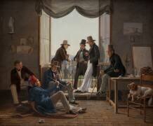 Un groupe d'artistes danois à Rome (Constantin Hansen) - Muzeo.com