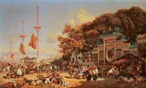 Un marché à Macao (Auguste Borget) - Muzeo.com