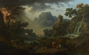 Un paysage de montagne avec une tempête en approche (Joseph Vernet) - Muzeo.com