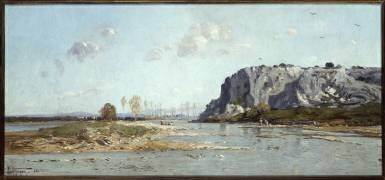 Un paysage fluvial, probablement la Durance (Paul Camille Guigou) - Muzeo.com