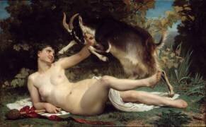 Une bacchante représentée avec une chèvre (William Bouguereau) - Muzeo.com
