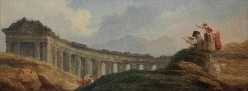 Une colonnade en ruines (Hubert Robert) - Muzeo.com