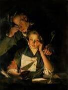Une fille qui lit une lettre (Joseph Wright of Derby) - Muzeo.com
