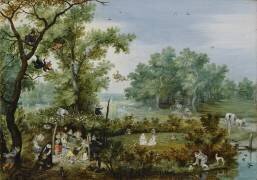 Une joyeuse compagnie dans un arbre (Adriaen Pietersz van de Venne) - Muzeo.com