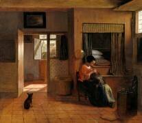 Une mère épouille les cheveux de son enfant (Pieter de Hooch) - Muzeo.com