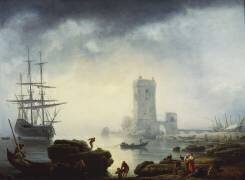 Une scène de port méditerranéen : Matin (Joseph Vernet) - Muzeo.com