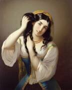 Une Sicilienne jouant avec ses cheveux (Michele Cusa) - Muzeo.com