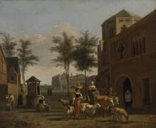 Une vue de Cologne avec les églises de Saint Gereon et Saint Pantaleon (Gerrit Berckheyde) - Muzeo.com