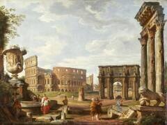 Une vue de Rome en capriccio (Giovanni Paolo Pannini) - Muzeo.com