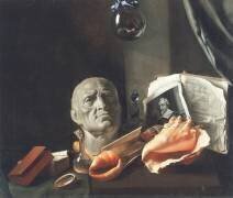 Vanitas nature morte avec un buste (Ecole Néerlandaise) - Muzeo.com