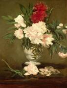 Vase de pivoines sur piédouche (Edouard Manet) - Muzeo.com
