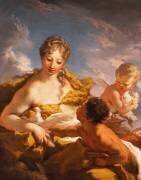 Vénus, Cupidon et un faune (Giovanni Antonio Pellegrini) - Muzeo.com