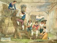 Vendangeurs transportant les raisins au pressoir (Achille Pinelli) - Muzeo.com