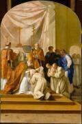 Vie de saint Bruno : saint Bruno prend l'habit monastique (Eustache Le Sueur) - Muzeo.com