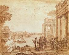 Vue de Carthage avec Didon et Énée (Claude Gellée) - Muzeo.com