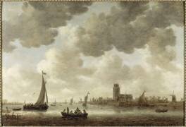 Vue de Dordrecht en aval de la Grote Kerk (Jan van Goyen) - Muzeo.com