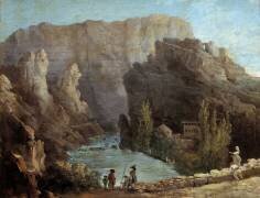 Vue de la fontaine de Vaucluse (Hubert Robert) - Muzeo.com