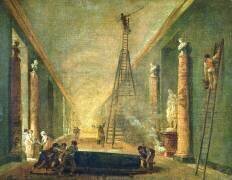 Vue de la Grande Galerie du Louvre pendant la restauration (Hubert Robert) - Muzeo.com