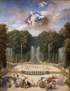 Vue de la partie supérieure du bosquet du théâtre d'eau dans les jardins de Versailles (Jean Cotelle the Younger) - Muzeo.com