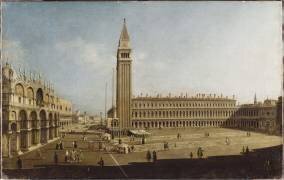 Vue de la place San Marco à Venise, de la piazzetta et de l'église San Giorgio (Canaletto) - Muzeo.com