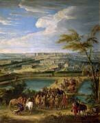 Vue de la ville et du château de Versailles prise de la butte de Montbauron (Jean-Baptiste Martin l'Ancien) - Muzeo.com