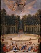 Vue de l'entrée du bosquet du Théâtre d'Eau dans les jardins de Versailles (Jean Cotelle le Jeune) - Muzeo.com