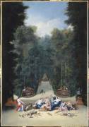 Vue de l'intérieur du bosquet du Labyrinthe dans les jardins de Versailles vers 168-1691 (Jean Cotelle the Younger) - Muzeo.com