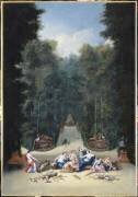 Vue de l'intérieur du bosquet du Labyrinthe dans les jardins de Versailles vers 168-1691 (Jean Cotelle le Jeune) - Muzeo.com