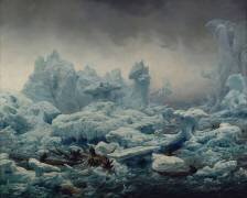 Vue de l'océan glacial, pêche au morse par des Groënlandais (François-Auguste Biard) - Muzeo.com