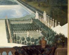 Vue de l'Orangerie et de la Pièce d'Eau des Suisses et du Potager du Roi de Versailles en 1688-1691 (détail) (Jean Cotelle le Jeune) - Muzeo.com