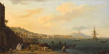 Vue de Naples avec le Vésuve (Joseph Vernet) - Muzeo.com