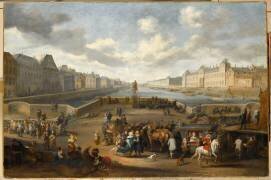 Vue de Paris avec le Louvre, prise du pont Henri IV (Hendrick Mommers) - Muzeo.com