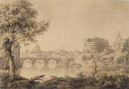 Vue de Rome avec Saint-Pierre et le château Sant'Angelo (Jonathan Skelton) - Muzeo.com