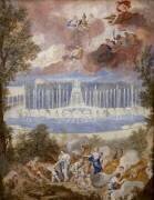 Vue du Bassin de Neptune dans les jardins de Versailles (Jean Cotelle le Jeune) - Muzeo.com