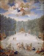 Vue du Bosquet de l'Arc de Triomphe avec le groupe de la France triomphante dans les jardins de Versailles (Jean Cotelle le Jeune) - Muzeo.com