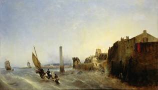 Vue du quai Napoléon à Cherbourg (Jean Louis Petit) - Muzeo.com