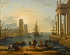 Vue d'un port de mer, effet de brume (Claude Gellée) - Muzeo.com