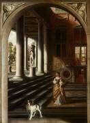 Vue en perspective avec une femme lisant une lettre (Samuel van Hoogstraten) - Muzeo.com