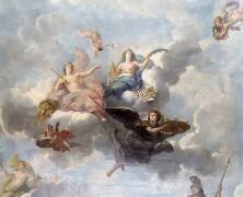 Vue intérieure des grands appartements : plafond du salon de l'abondance (René Antoine Houasse) - Muzeo.com