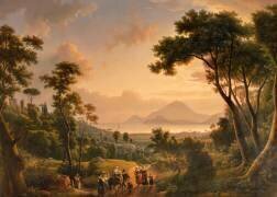 Vue prise de la côte du Pausilippe (Royaume de Naples) (Alexandre-Hyacinthe Dunouy) - Muzeo.com