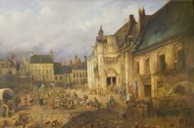 Vue sur la place de l'Hôtel de Ville (Charles Goureau) - Muzeo.com