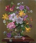 Composition estivale dans un vase en verre (Albert Williams) - Muzeo.com